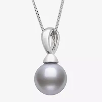 Womens Gray Cultured Freshwater Pearl Sterling Silver Ball 18 Inch Pendant Necklace