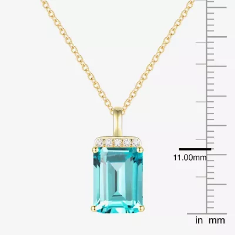 Womens Lab Created Green Yttrium Aluminum Garnet 14K Gold Over Silver 18 Inch Pendant Necklace