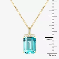 Womens Lab Created Green Yttrium Aluminum Garnet 14K Gold Over Silver 18 Inch Pendant Necklace
