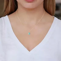 Womens Lab Created Green Yttrium Aluminum Garnet 14K Gold Over Silver 18 Inch Pendant Necklace