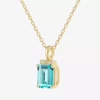 Womens Lab Created Green Yttrium Aluminum Garnet 14K Gold Over Silver 18 Inch Pendant Necklace