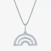 Rainbow (Gh / Si2 I1) Womens 1/10 CT. T.W. Lab Grown White Diamond Sterling Silver 18 Inch Pendant Necklace