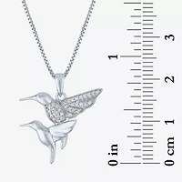 Hummingbird (Gh / Si2 I1) Womens 1/10 CT. T.W. Lab Grown White Diamond Sterling Silver 18 Inch Pendant Necklace