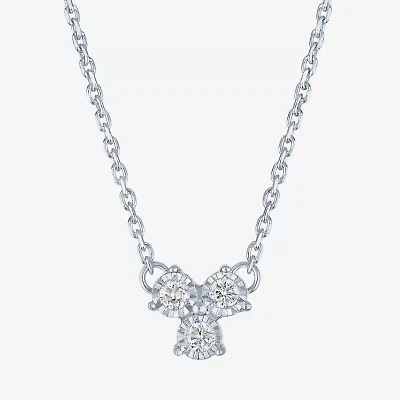 (Gh / Si2 I1) Womens 1/10 CT. T.W. Lab Grown White Diamond Sterling Silver Round 18 Inch Pendant Necklace