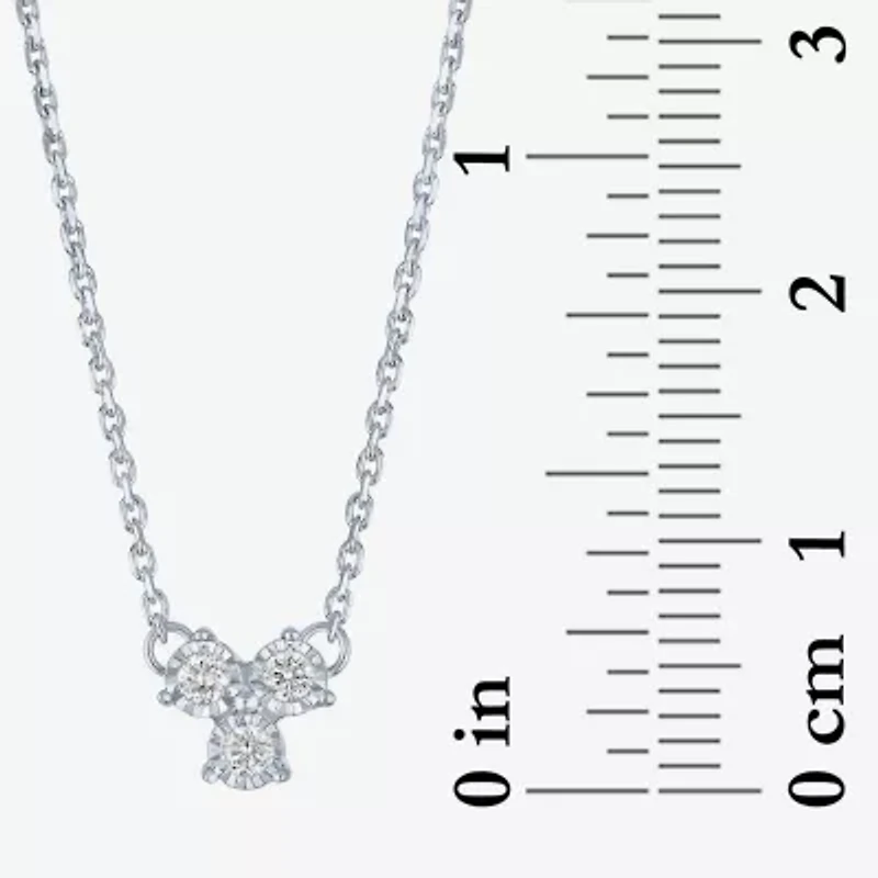 (Gh / Si2 I1) Womens 1/10 CT. T.W. Lab Grown White Diamond Sterling Silver Round 18 Inch Pendant Necklace
