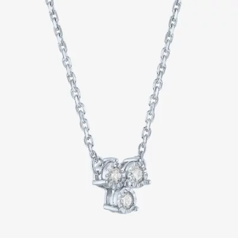 (Gh / Si2 I1) Womens 1/10 CT. T.W. Lab Grown White Diamond Sterling Silver Round 18 Inch Pendant Necklace