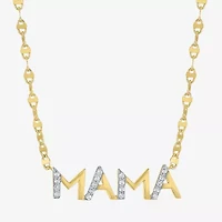 Mama (G-H / Si2-I1) Womens 1/10 CT. T.W. Lab Grown White Diamond 14K Gold Over Silver 16 Inch Pendant Necklace