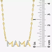 Mama (G-H / Si2-I1) Womens 1/10 CT. T.W. Lab Grown White Diamond 14K Gold Over Silver 16 Inch Pendant Necklace
