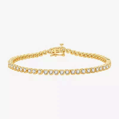 (Si1-Si2/G) Womens 3 CT. T.W. Lab Grown White Diamond Sterling Silver 7.5 Inch Tennis Bracelet