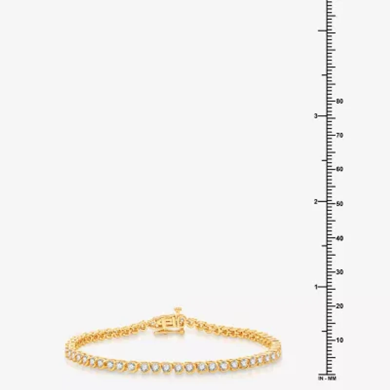 (Si1-Si2/G) Womens 3 CT. T.W. Lab Grown White Diamond Sterling Silver 7.5 Inch Tennis Bracelet