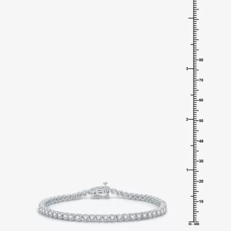 (Si1-Si2/G) Womens 3 CT. T.W. Lab Grown White Diamond Sterling Silver 7.5 Inch Tennis Bracelet