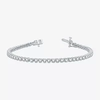(Si1-Si2/G) Womens 3 CT. T.W. Lab Grown White Diamond Sterling Silver 7.5 Inch Tennis Bracelet