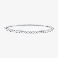 (G / Si1-Si2) Womens 3 CT. T.W. Lab Grown White Diamond Sterling Silver Bangle Bracelet