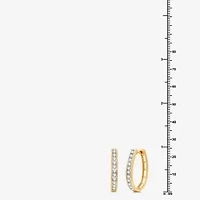 (G / Si1-Si2) Womens 1 CT. T.W. Lab Grown White Diamond 14K Gold Over Silver Sterling Silver 24.9mm Oval Hoop Earrings