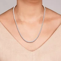 (G / Si1-Si2) Womens White Diamond Sterling Silver 18 Inch Tennis Necklace