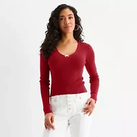 Bold Elements Womens V Neck Long Sleeve Pullover Sweater