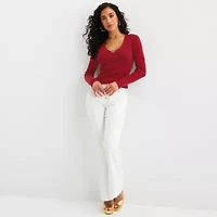 Bold Elements Womens V Neck Long Sleeve Pullover Sweater