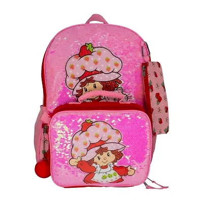 Licensed 5 Piece Strawberry Shortcake Backpack Set with Matching Lunch Bag