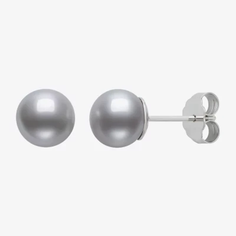 Cultured Freshwater Pearl Sterling Silver 8mm Ball Stud Earrings