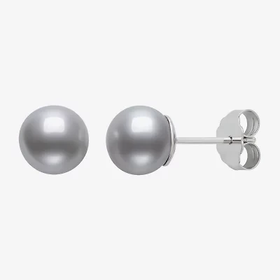 Cultured Freshwater Pearl Sterling Silver 8mm Ball Stud Earrings