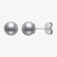 Cultured Freshwater Pearl Sterling Silver 8mm Ball Stud Earrings