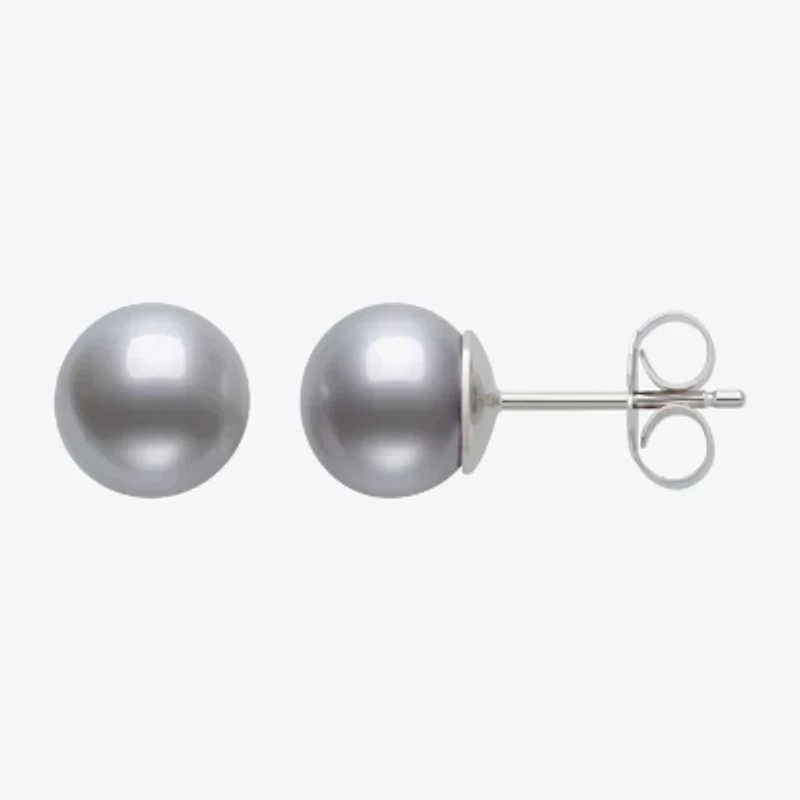 Cultured Freshwater Pearl Sterling Silver 8mm Ball Stud Earrings