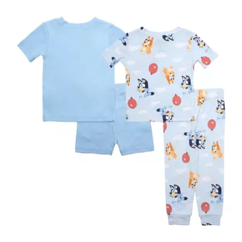 Toddler Boys Bluey Crew Neck Short Sleeve 4-pc. Pajama Sets