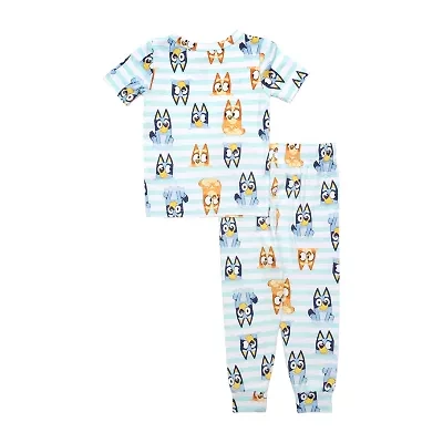 Toddler Boys Bluey Crew Neck Short Sleeve 2-pc. Pajama Sets