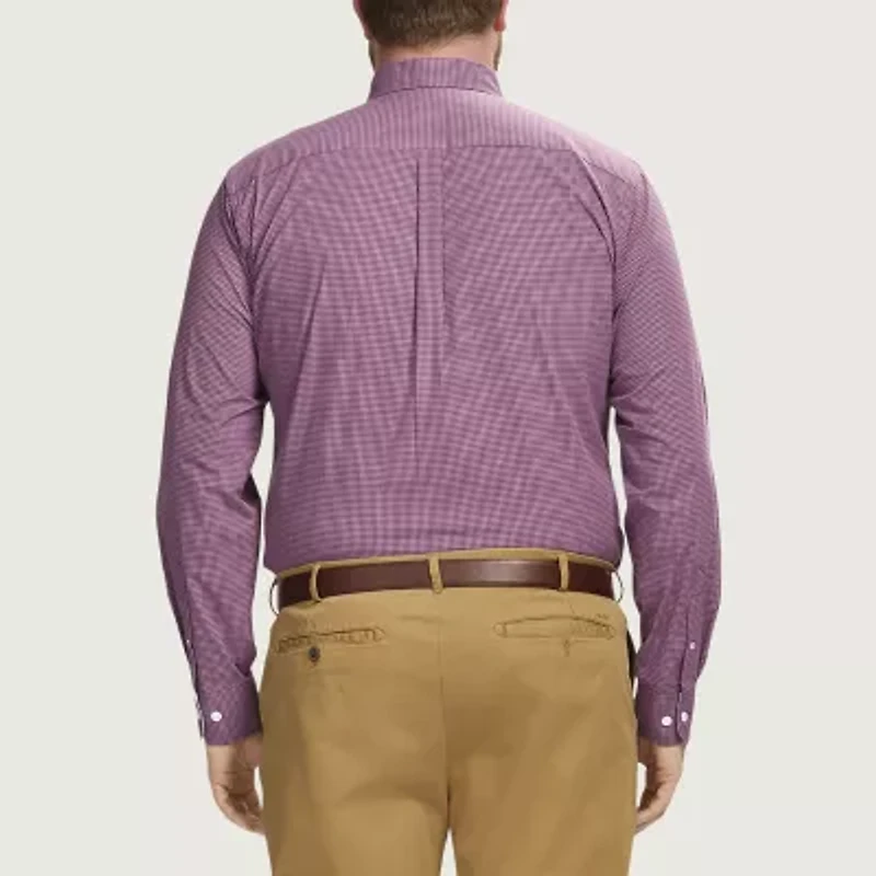 IZOD Performance Comfort Mens Long Sleeve Cuffed Classic Fit Big and Tall Button-Down Shirt