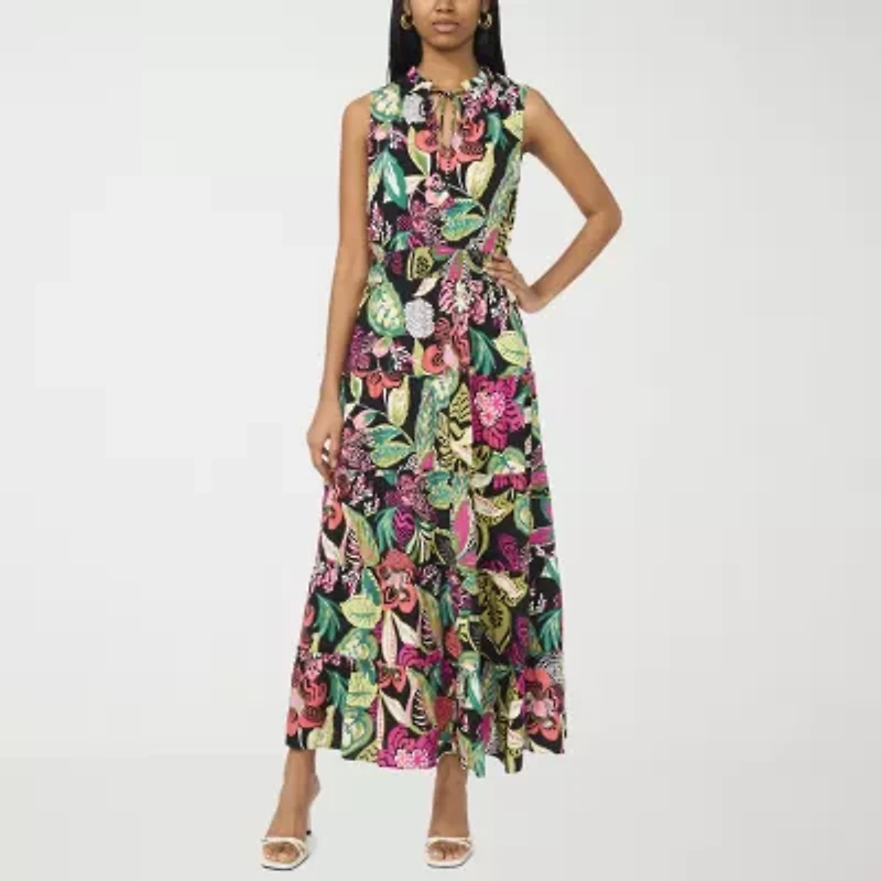 Sam And Jess Womens Sleeveless Floral Maxi Dress Petite