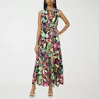 Sam And Jess Womens Sleeveless Floral Maxi Dress Petite