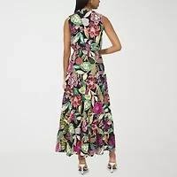Sam And Jess Womens Sleeveless Floral Maxi Dress Petite