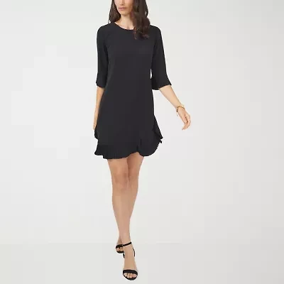 MSK Womens Elbow Sleeve Shift Dress