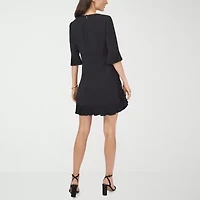 MSK Womens Elbow Sleeve Shift Dress