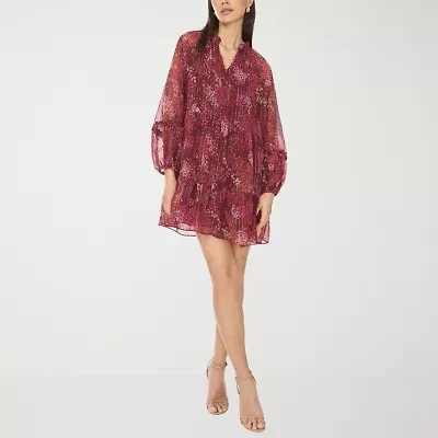 MSK Womens 3/4 Sleeve Floral Babydoll Dress
