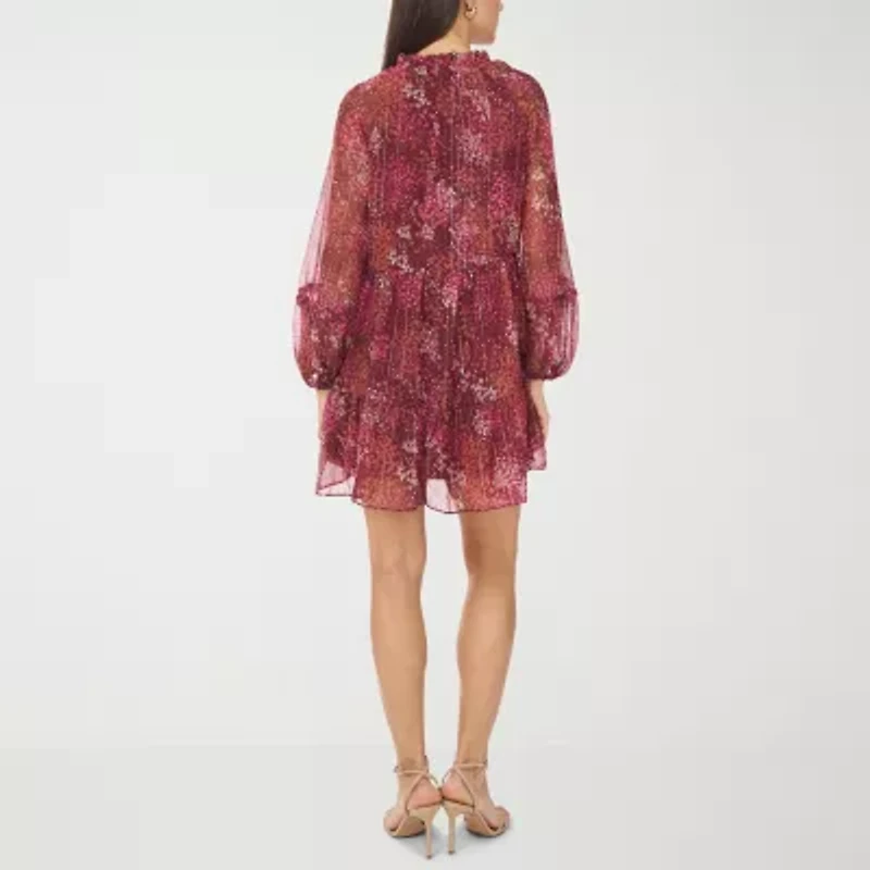 MSK Womens 3/4 Sleeve Floral Babydoll Dress