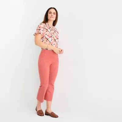Liz Claiborne Lisa Womens Flare Mid Rise Tall Cropped Pant