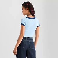 Joaquina for JCPenney Womens Crew Neck Short Sleeve Juniors T-Shirt