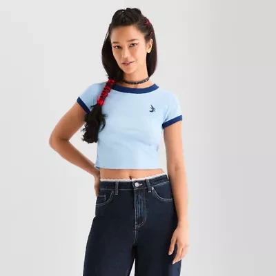 Joaquina for JCPenney Womens Crew Neck Short Sleeve Juniors T-Shirt