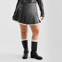 Joaquina for JCPenney Womens Juniors Plus Low Rise Pleated Skirt
