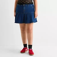 Joaquina for JCPenney Womens Juniors Plus Low Rise Pleated Skirt