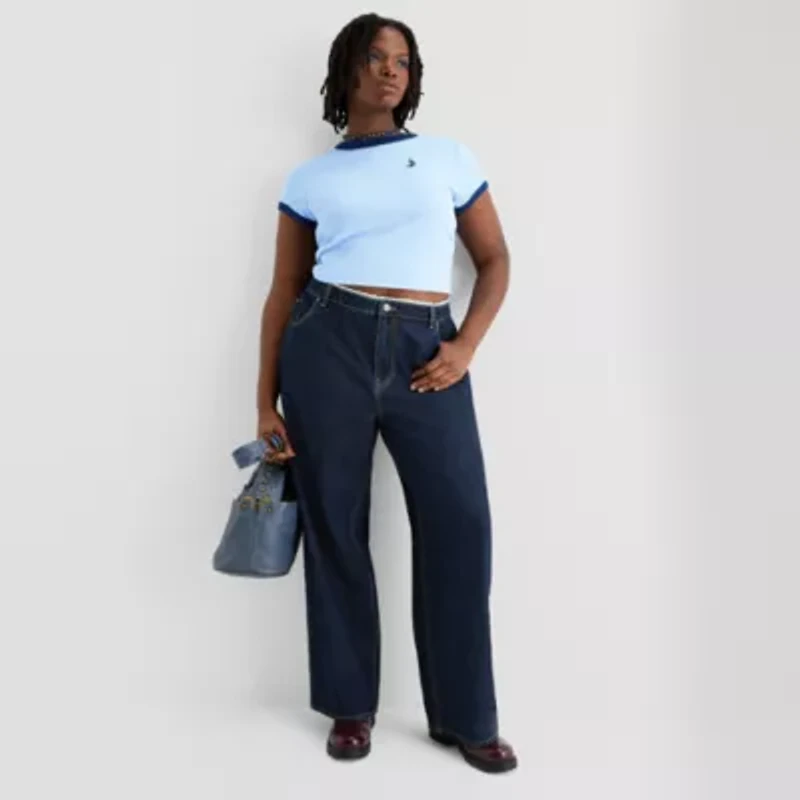 Joaquina for JCPenney Womens Juniors Plus Low Rise Jean