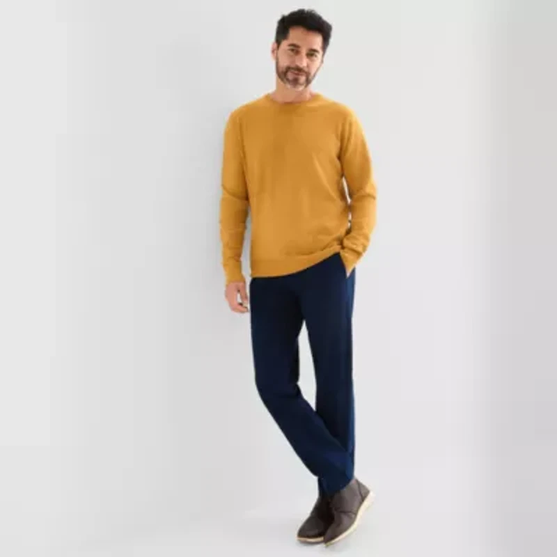 St. John's Bay Fine Gauge Mens Crew Neck Long Sleeve Pullover Sweater