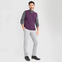 St. John's Bay Fine Gauge Mens V Neck Sweater Vest