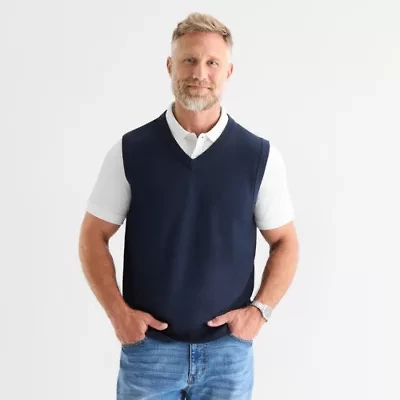 St. John's Bay Fine Gauge Mens V Neck Sweater Vest