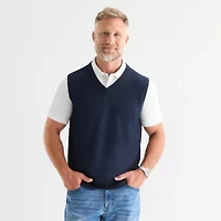 St. John's Bay Fine Gauge Mens V Neck Sweater Vest