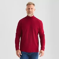 St. John's Bay Interlock Mens Long Sleeve Mock Neck Top
