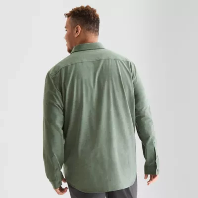 Stylus Mens Long Sleeve Cuffed Regular Fit Big and Tall Button-Down Shirt