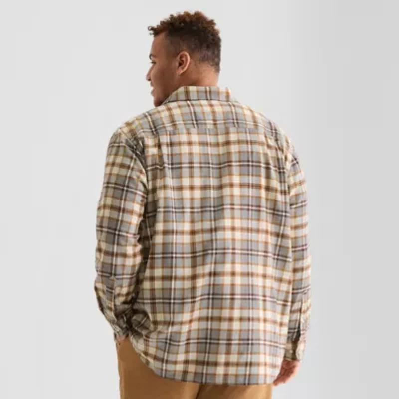 mutual weave Mens Long Sleeve Regular Fit Big and Tall Flannel Shirt