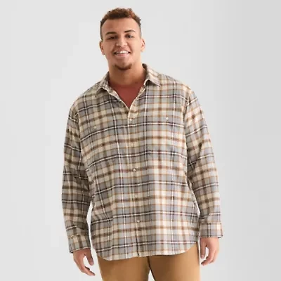 mutual weave Mens Long Sleeve Regular Fit Big and Tall Flannel Shirt